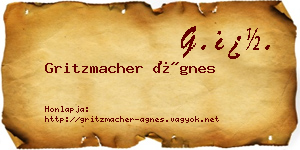 Gritzmacher Ágnes névjegykártya